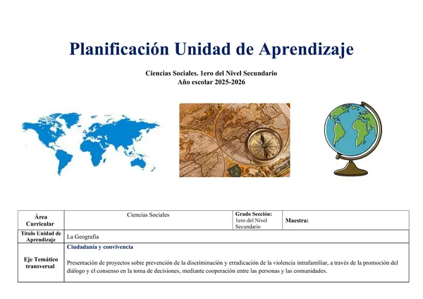 Plan de clase: "La Geografía"