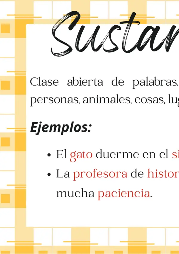 Categoría de palabras póster y lámina a4 