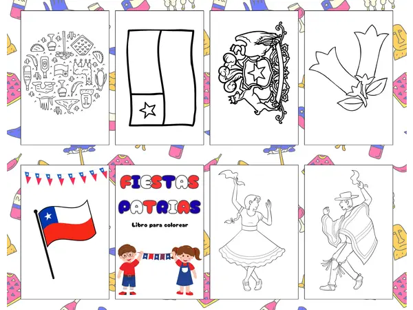 Fiestas Patrias: Libro para colorear