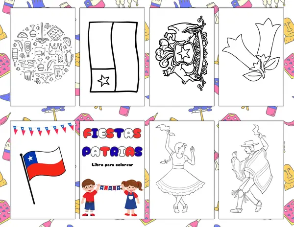 Fiestas Patrias: Libro para colorear