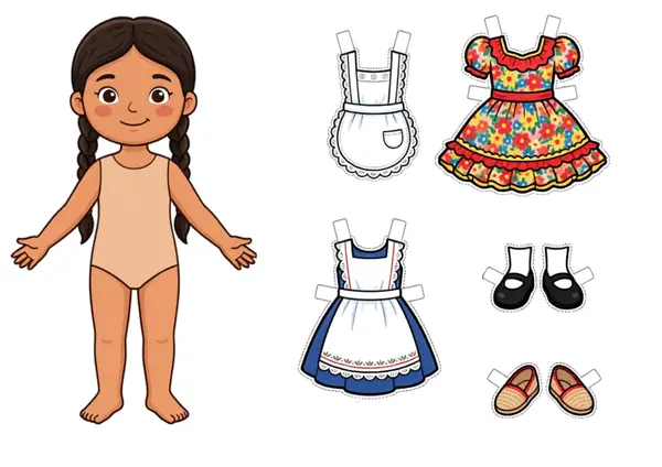 Muñecas de papel Trajes tipicos chile