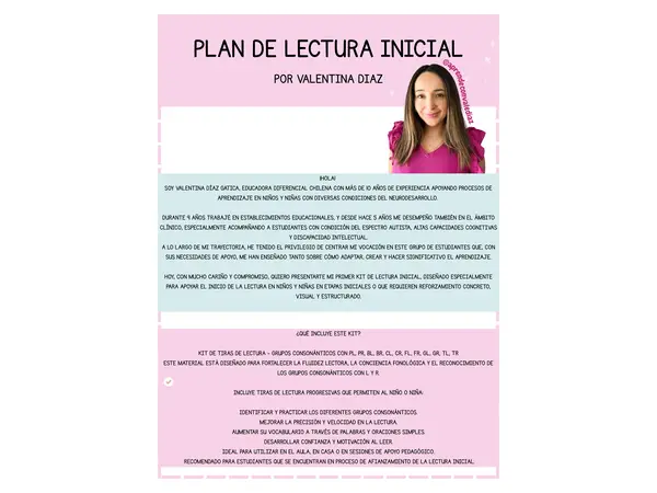 Tiras de lectura grupos consonánticos 