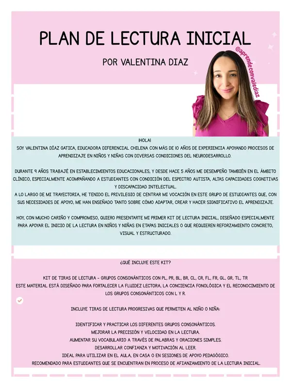 Tiras de lectura grupos consonánticos 