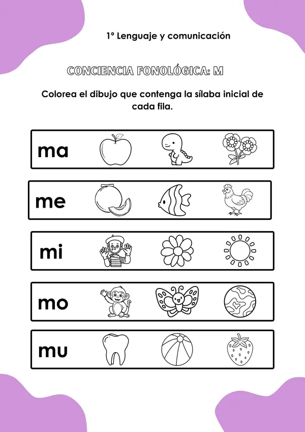 Conciencia fonológica de la M