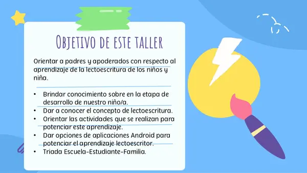 Talleres para Padres-Apoyo iniciación Lectoescritura