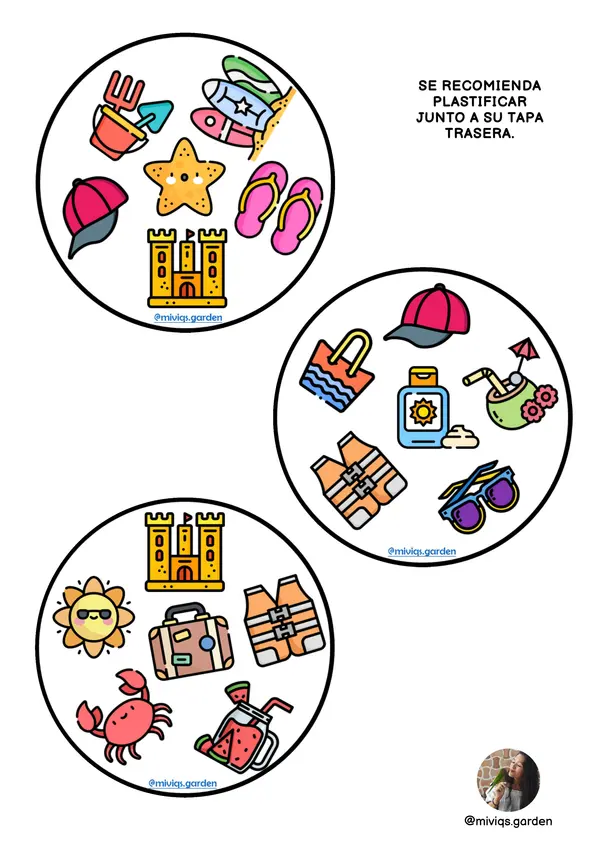 Juego de cartas de Verano (Dobble Spot It Game)
