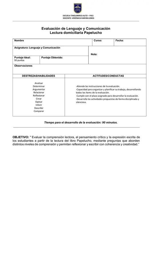 Prueba Papelucho