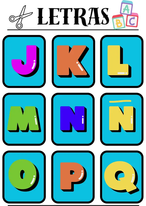 Tarjetas, jugando con el abecedario