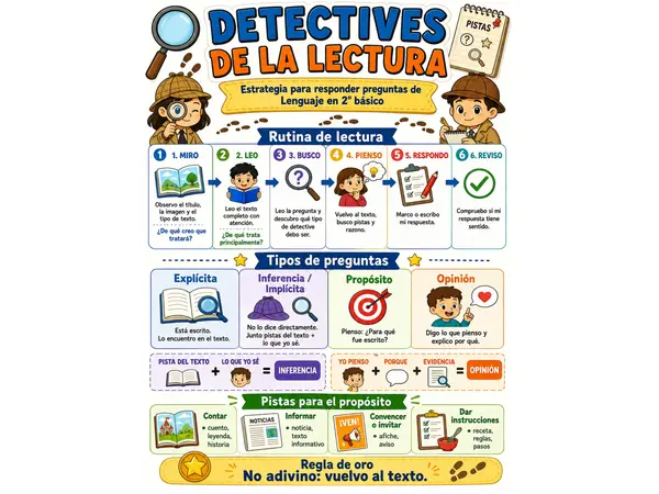 🔎 ¡Detectives de la lectura! Tipos de preguntas 