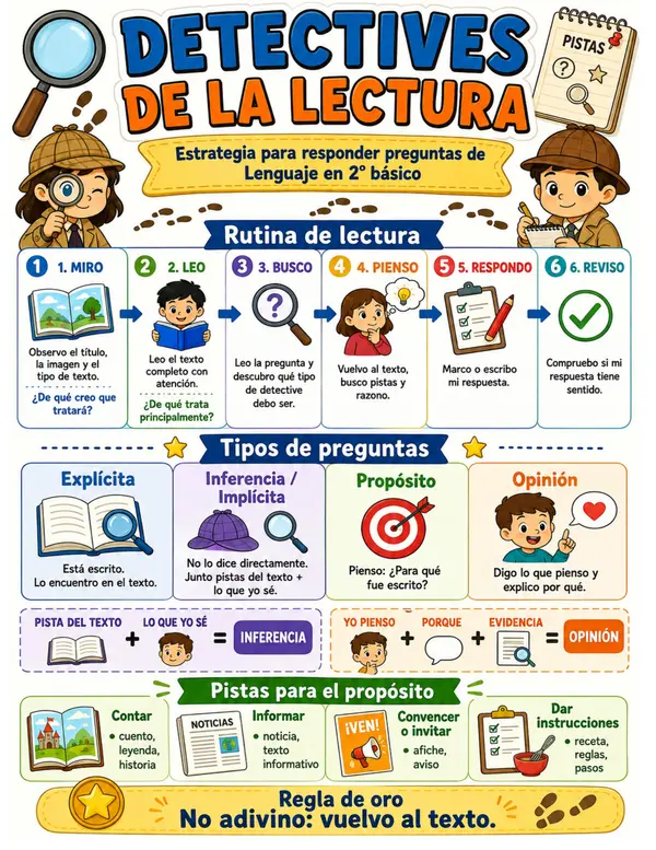 🔎 ¡Detectives de la lectura! Tipos de preguntas 