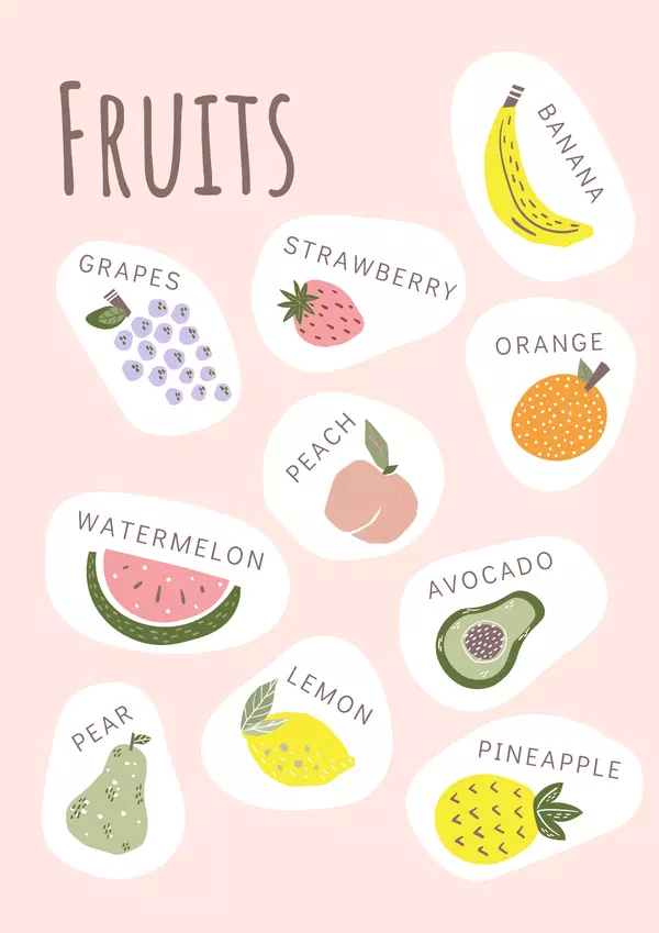 Poster-frutas en inglés (10)