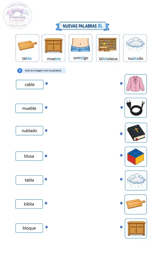 Guía de Aprendizaje: Grupos Consonánticos BL y BR | 1° Básico