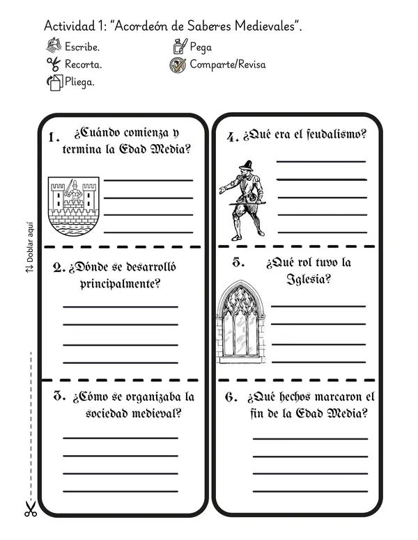 Edad Media – 8° básico – Lapbook – Unidad 0