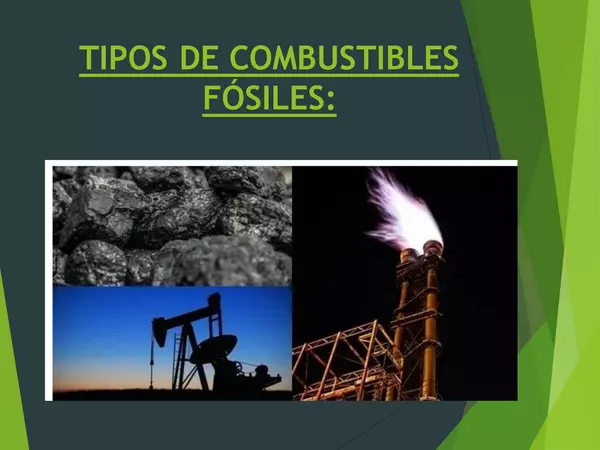 PRESENTACION TIPOS DE COMBUSTIBLES FOSILES, PRIMERO MEDIO, UNIDAD 1, BIOLOGIA