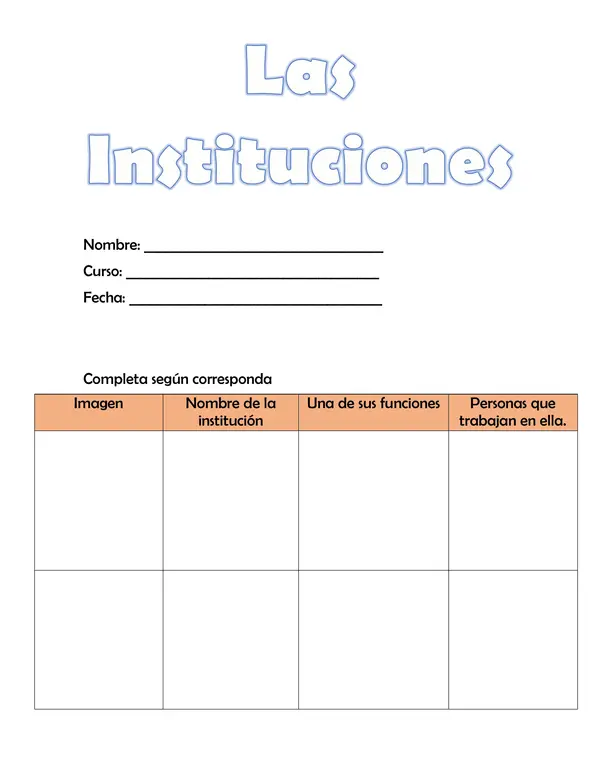 Trabajo formativo las instituciones