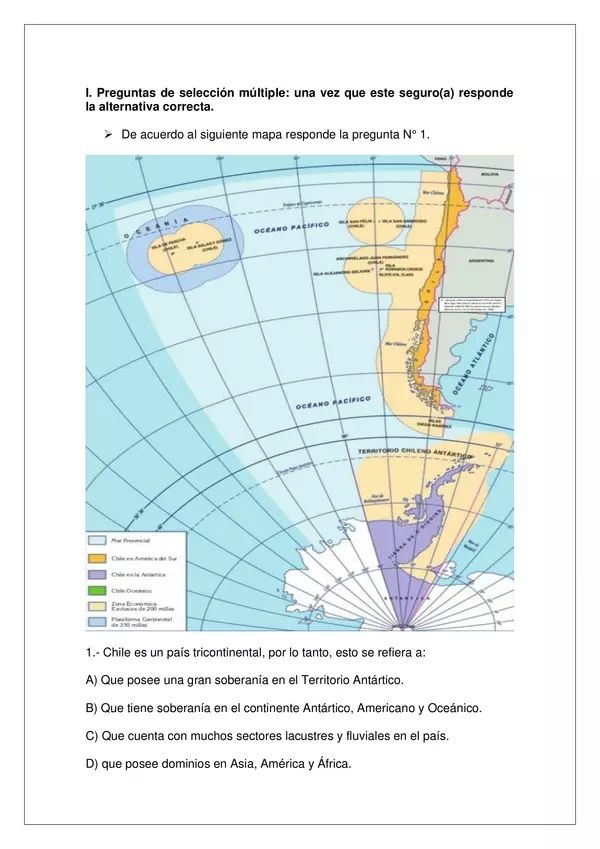 PRUEBA RECONOCIENDO LA GEOGRAFIA DE NUESTRO PAIS, SEXTO BASICO, HISTORIA, UNIDAD 4,