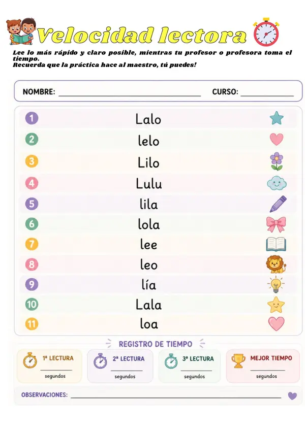 Velocidad lectora 