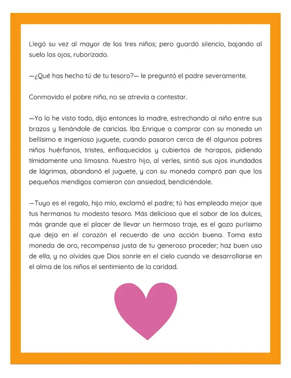 Comprensión lectora: Cuento - Las tres monedas