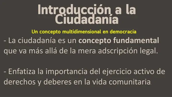 Clase N°3 unidad 1 Ed ciudadana, la ciudadanía multidimencional