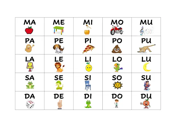 lamina de sílabas simples