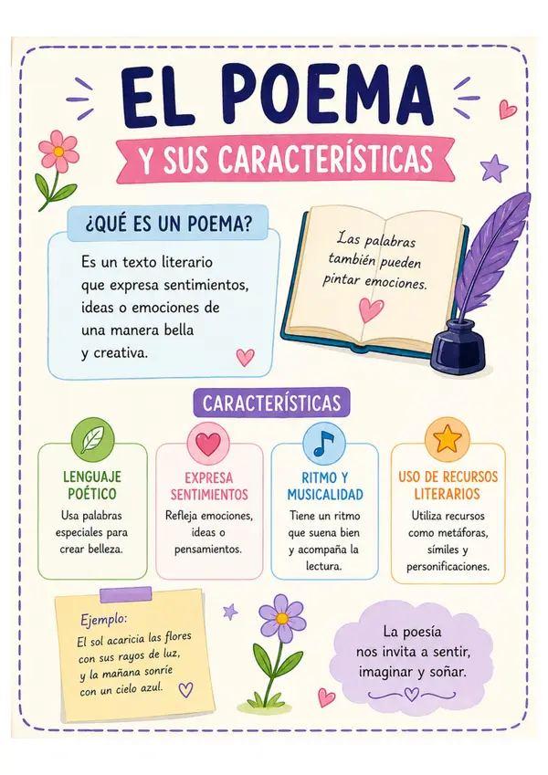 cartel o Póster educativo: El poema