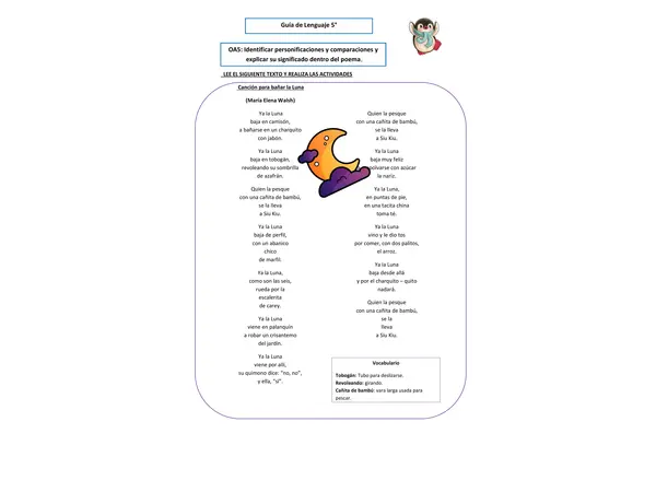 Canción para bañar la Luna (género lírico)