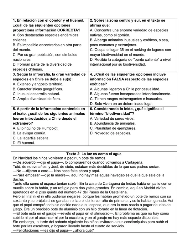 Miniensayo Simce N2 - para 7mos y 8vos - Habilidad de Localizar 