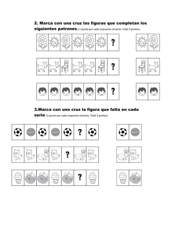 Prueba editable Word Matemática Unidad medida y patrones Primer año básico