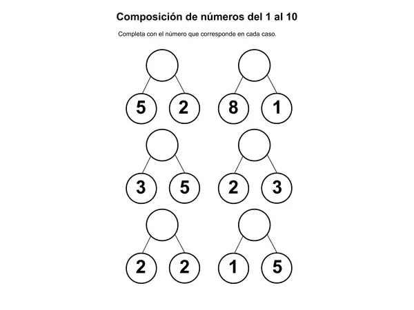 Composición de números del 1 al 20