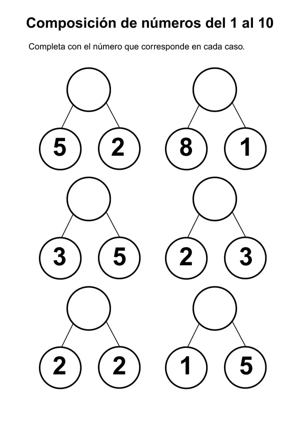 Composición de números del 1 al 20