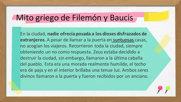 Comprensión lectora 10 "El mito griego de Filemón y Baucis"