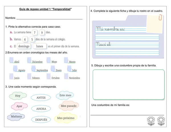 Guía de historia 1° año "Temporalidad"