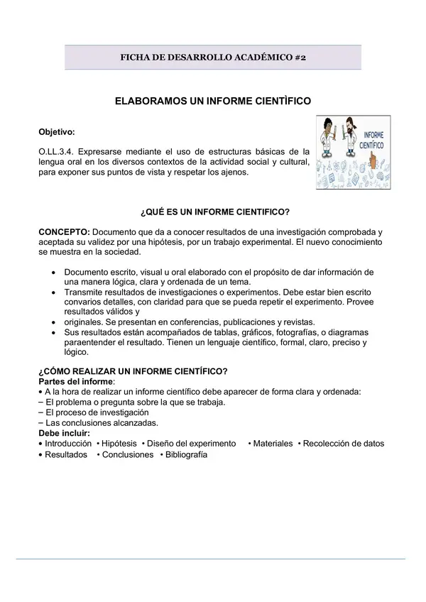 Ficha Académica del Informe científico