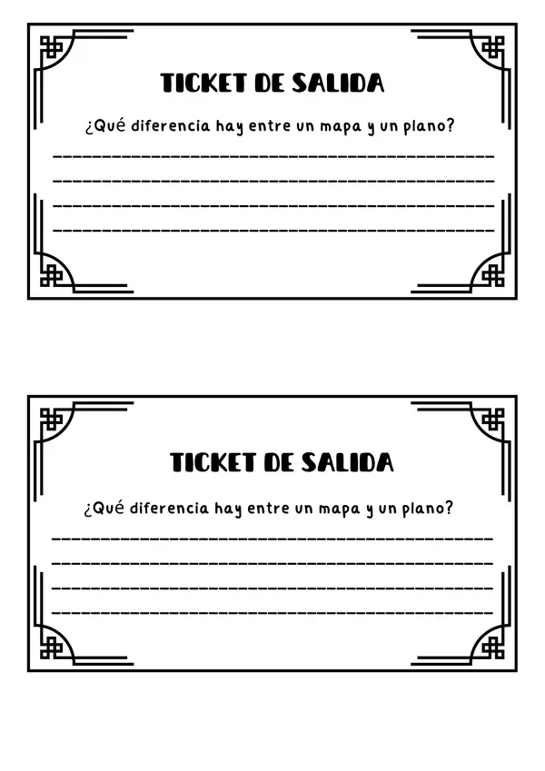 Ticket de salida: mapa y planos