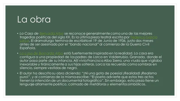 LA CASA DE BERNARDA ALBA- FEDERICO GARCÍA LORCA (CONTEXTUALIZACIÓN).