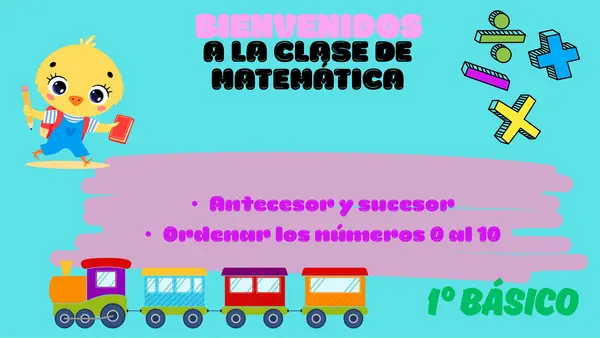 Presentación  PPT de clase matemática Antecesor y sucesor , ordenar los números del 0 al 10