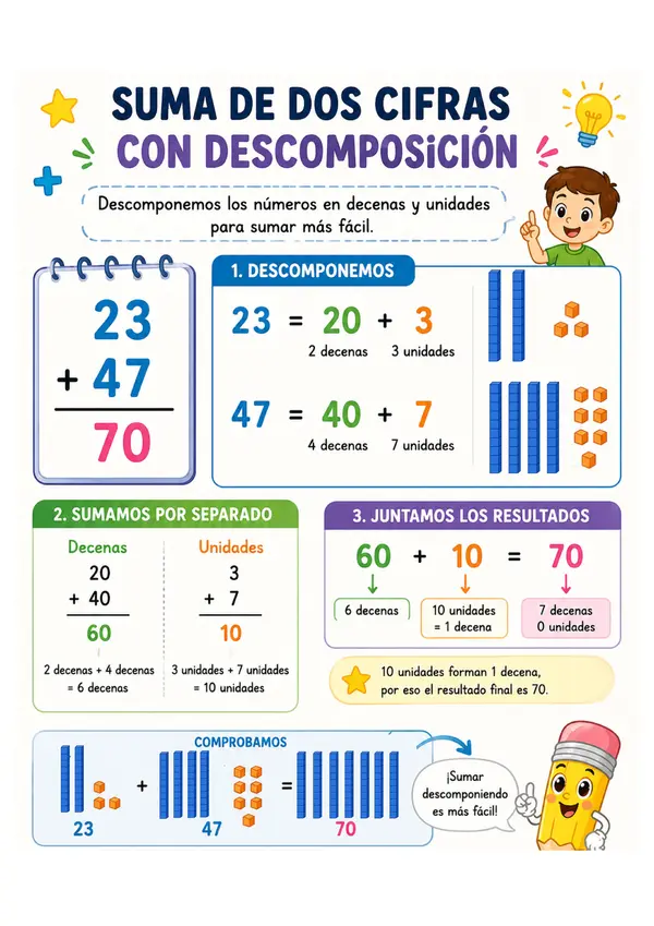 Poster, cartel o afiche Suma con descomposición