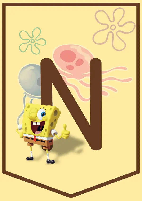 BANDERÍN "BIENVENIDOS" VERSION BOB ESPONJA 😊