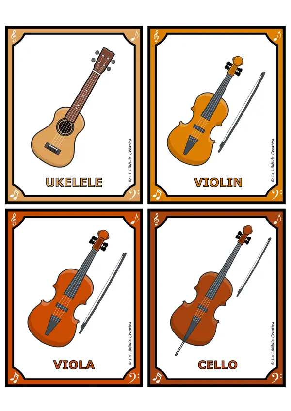 Flash Cards Musical Instrument Music NO PREP