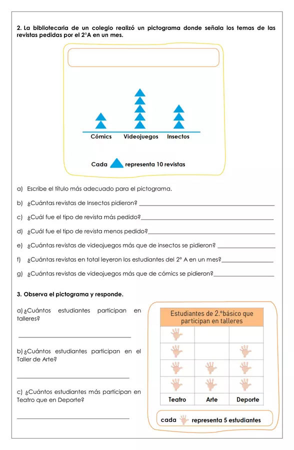 Guía de trabajo - Construir e interpretar pictogramas con escala- 2° básico
