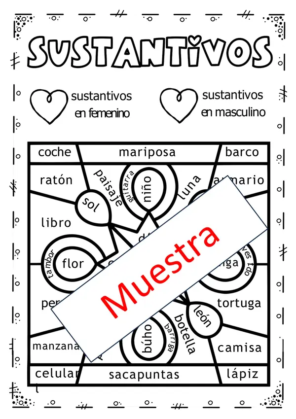 Mandalas sustantivos género y número