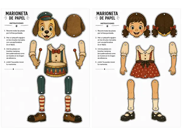 Marionetas de cartón articuladas 2