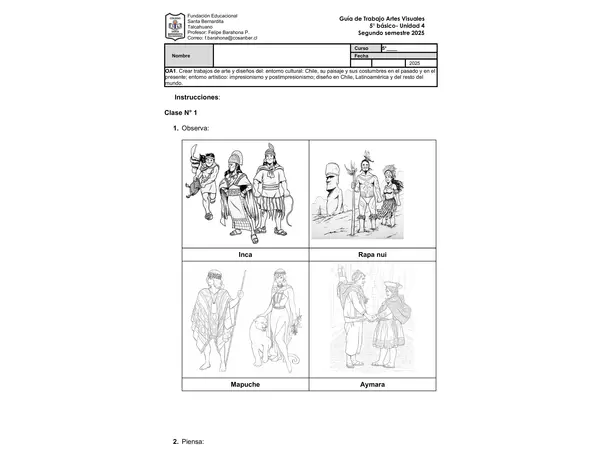 5° básico- Artes visuales- Unidad 4- Guía de trabajo