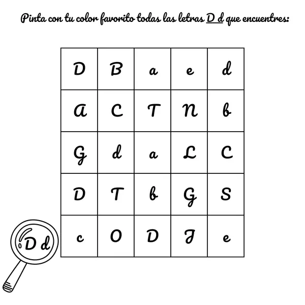 Sopa de letras del abecedario (LETRA LIGADA)