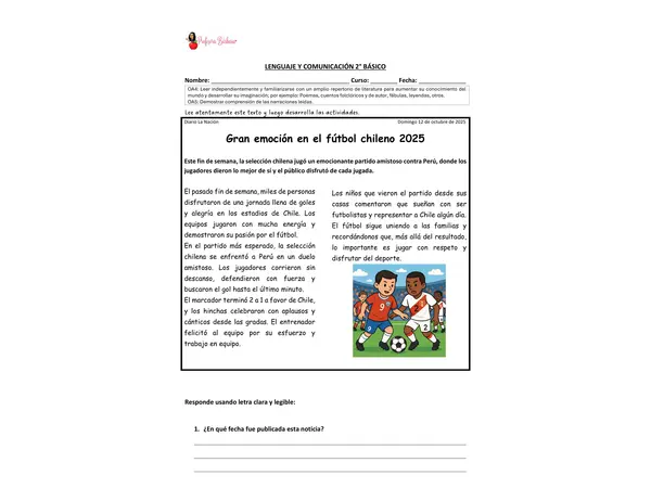 GUÍA LA NOTICIA SEGUNDO BÁSICO