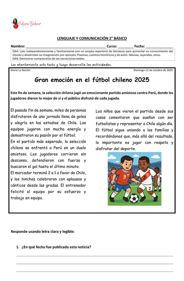 GUÍA LA NOTICIA SEGUNDO BÁSICO