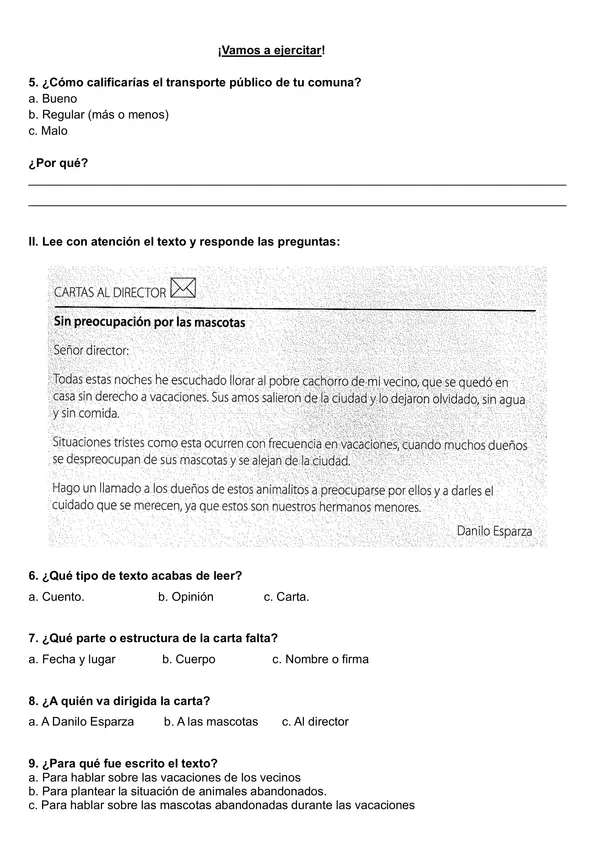 Guía de lenguaje "Opinar y fundamentar" 4° año básico.
