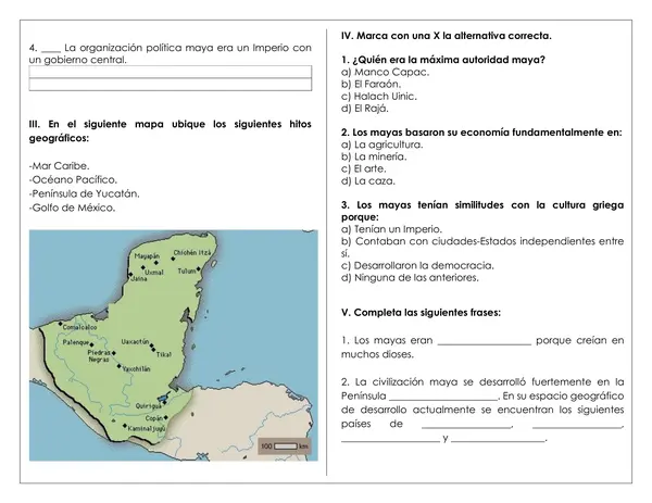 Guía de trabajo - Cultura maya
