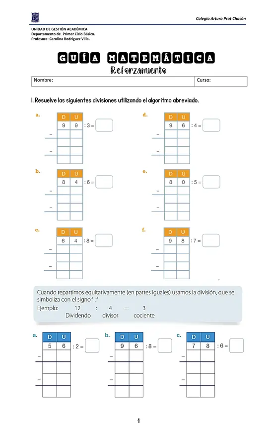 Guía divisiones 