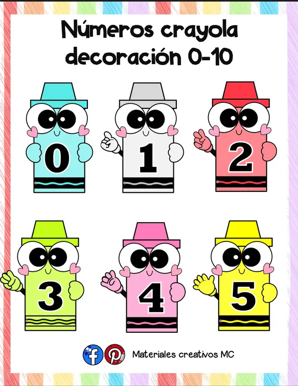 ¡NÚMEROS CRAYOLA PARA DECORAR Y APRENDER 0-10